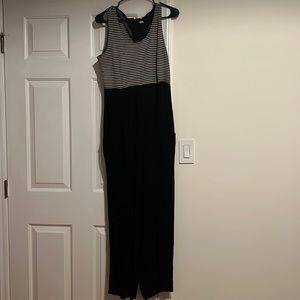 Black and White Striped Jumpsuit